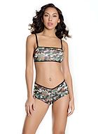 Crop top and panty, camouflage (pattern)